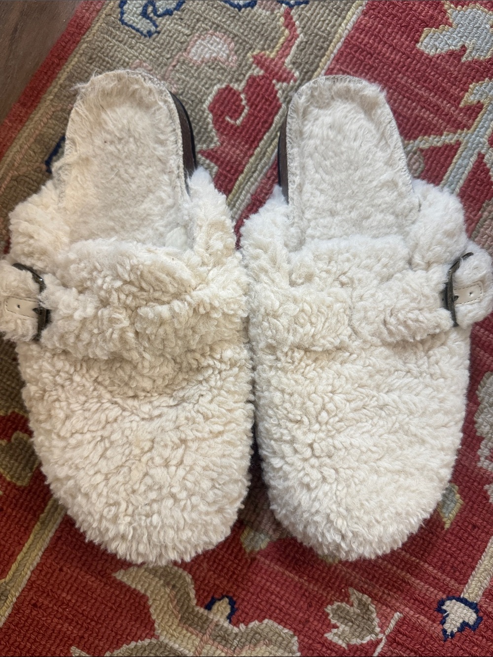 Target Cozy Women's White Faux-Shearling Slip-On Mules